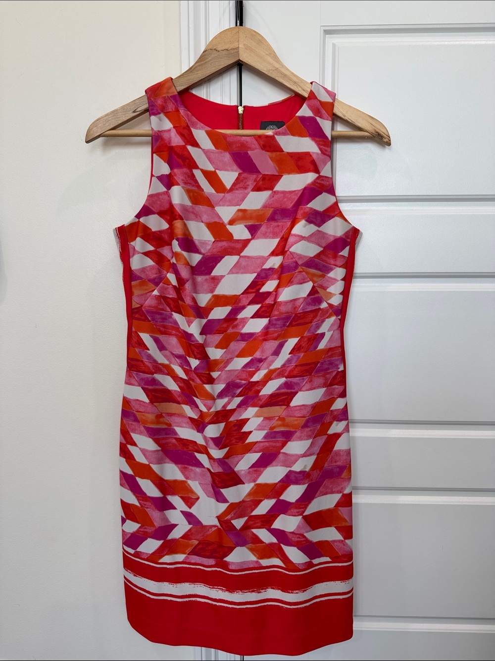 Vince Camuto Women’s Shift Dress Sleeveless Pink & Orange Classy Chic, size 4